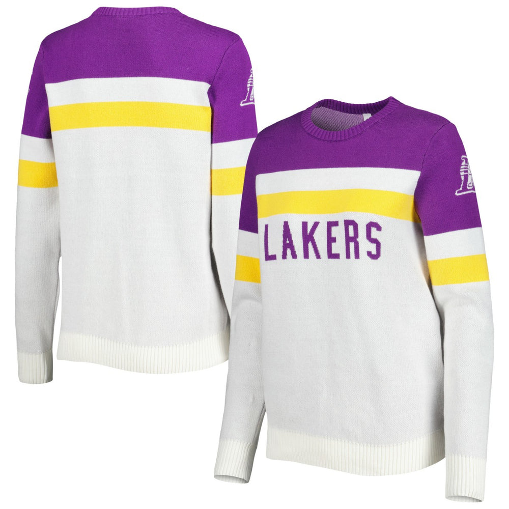 NBA - Los Angeles Lakers Lusso Women's Dominique Pullover Sweater - Purple/Cream