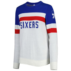 NBA - Philadelphia 76ers Lusso Women's Dominique Pullover Sweater - Royal/Cream