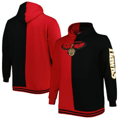 Mitchell & Ness - Atlanta Hawks Hardwood Classics Big & Tall Hardwood Classics Split Pullover Hoodie - Red/Black