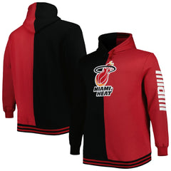Mitchell & Ness - Miami Heat Hardwood Classics Big & Tall Hardwood Classics Split Pullover Hoodie - Black/Red