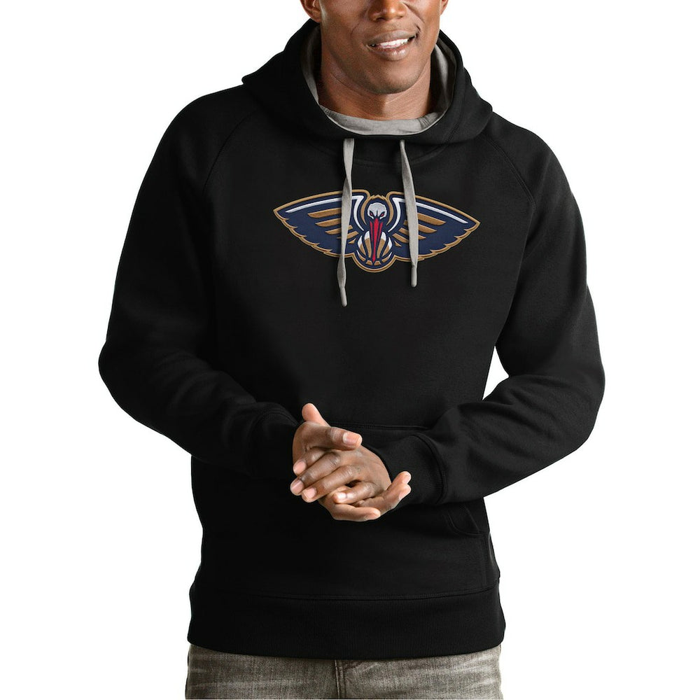 NBA - New Orleans Pelicans Antigua Team Logo Victory Pullover Hoodie - Black