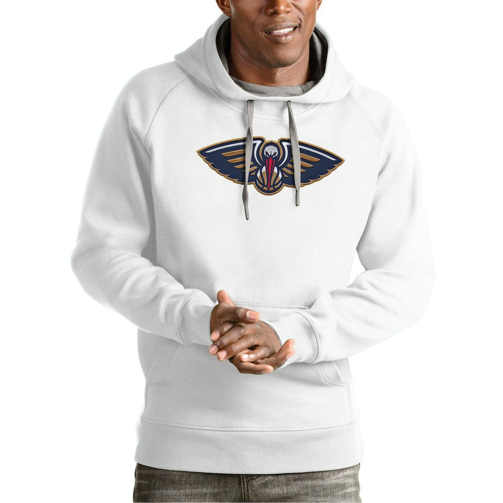 NBA - New Orleans Pelicans Antigua Team Logo Victory Pullover Hoodie - White