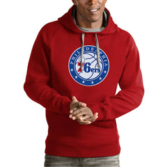NBA - Philadelphia 76ers Antigua Team Logo Victory Pullover Hoodie - Red