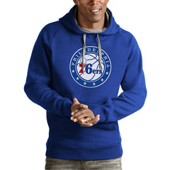 NBA - Philadelphia 76ers Antigua Team Logo Victory Pullover Hoodie - Royal