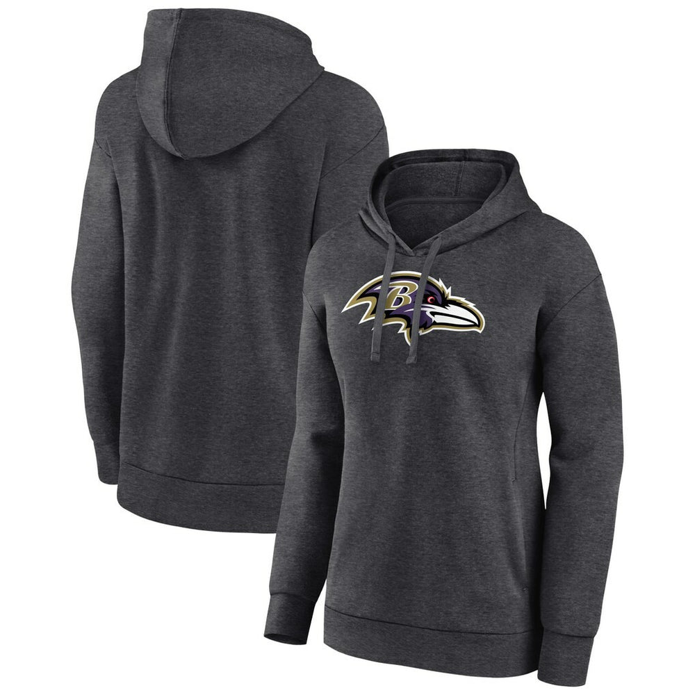 Baltimore Ravens Women's Primary Logo Pullover Hoodie Charcoal - NFL