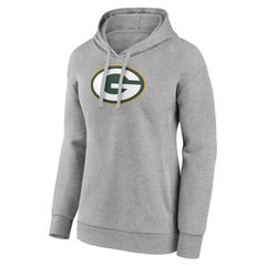 Green Bay Packers Women's Primary Logo Pullover Hoodie Gray - NFL