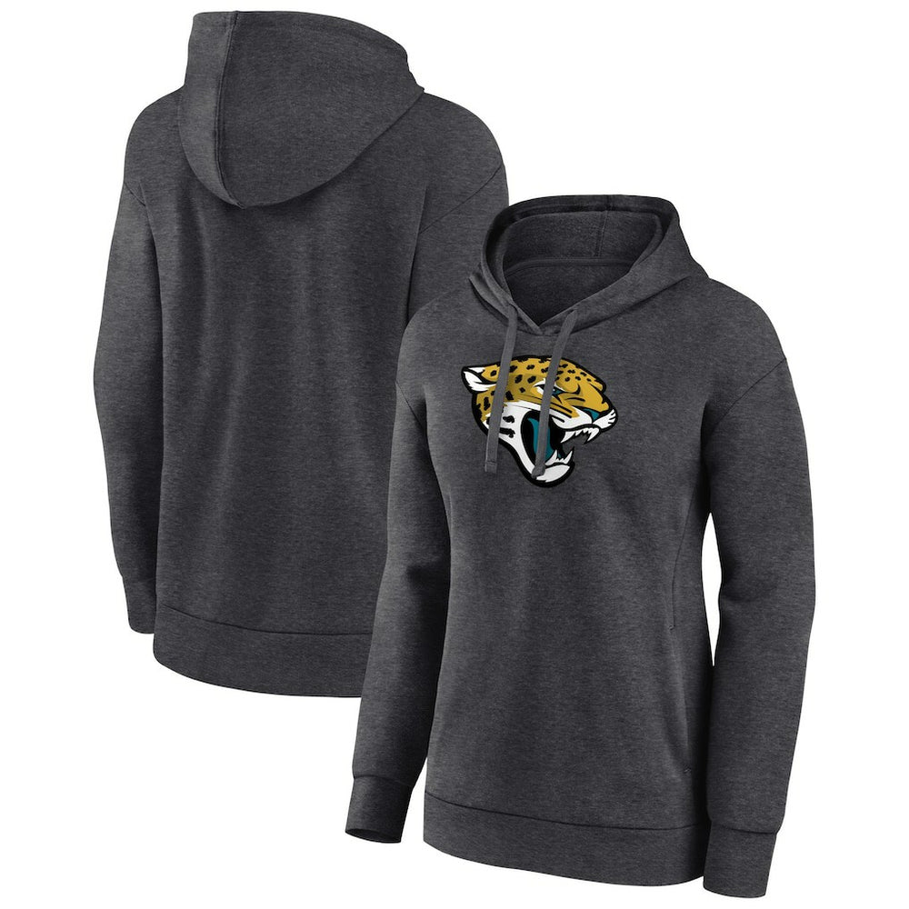 Jacksonville Jaguars Women's Primary Logo Pullover Hoodie Charcoal - NFL