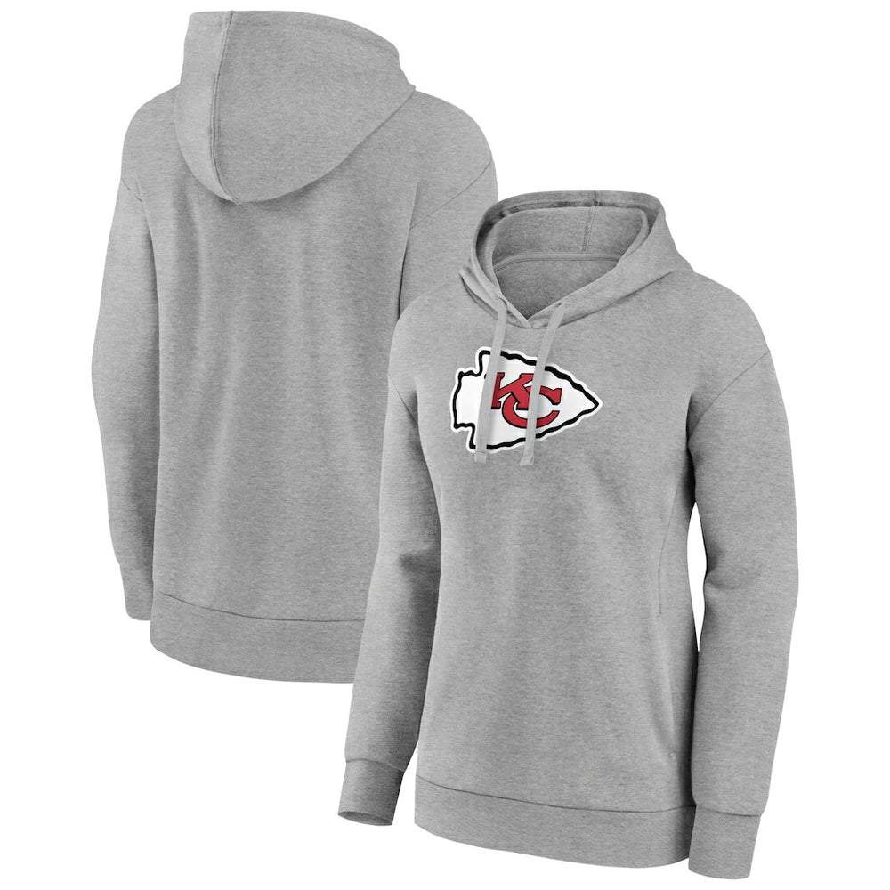 Kansas City Chiefs Women's Primary Logo Pullover Hoodie Gray - NFL
