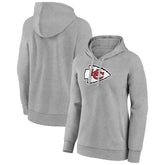 Kansas City Chiefs Women's Primary Logo Pullover Hoodie Gray - NFL
