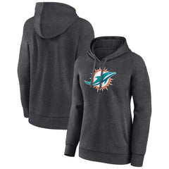 Miami Dolphins Women's Primary Logo Pullover Hoodie Charcoal - NFL
