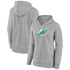 Miami Dolphins Women's Primary Logo Pullover Hoodie Gray - NFL