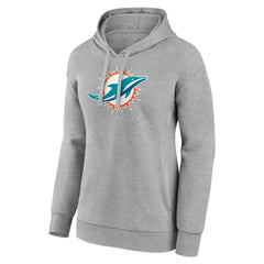 Miami Dolphins Women's Primary Logo Pullover Hoodie Gray - NFL