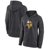 Minnesota Vikings Women's Primary Logo Pullover Hoodie Charcoal - NFL