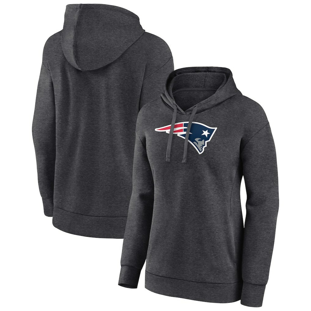 New England Patriots Women's Primary Logo Pullover Hoodie Charcoal - NFL