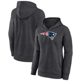 New England Patriots Women's Primary Logo Pullover Hoodie Charcoal - NFL