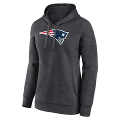 New England Patriots Women's Primary Logo Pullover Hoodie Charcoal - NFL