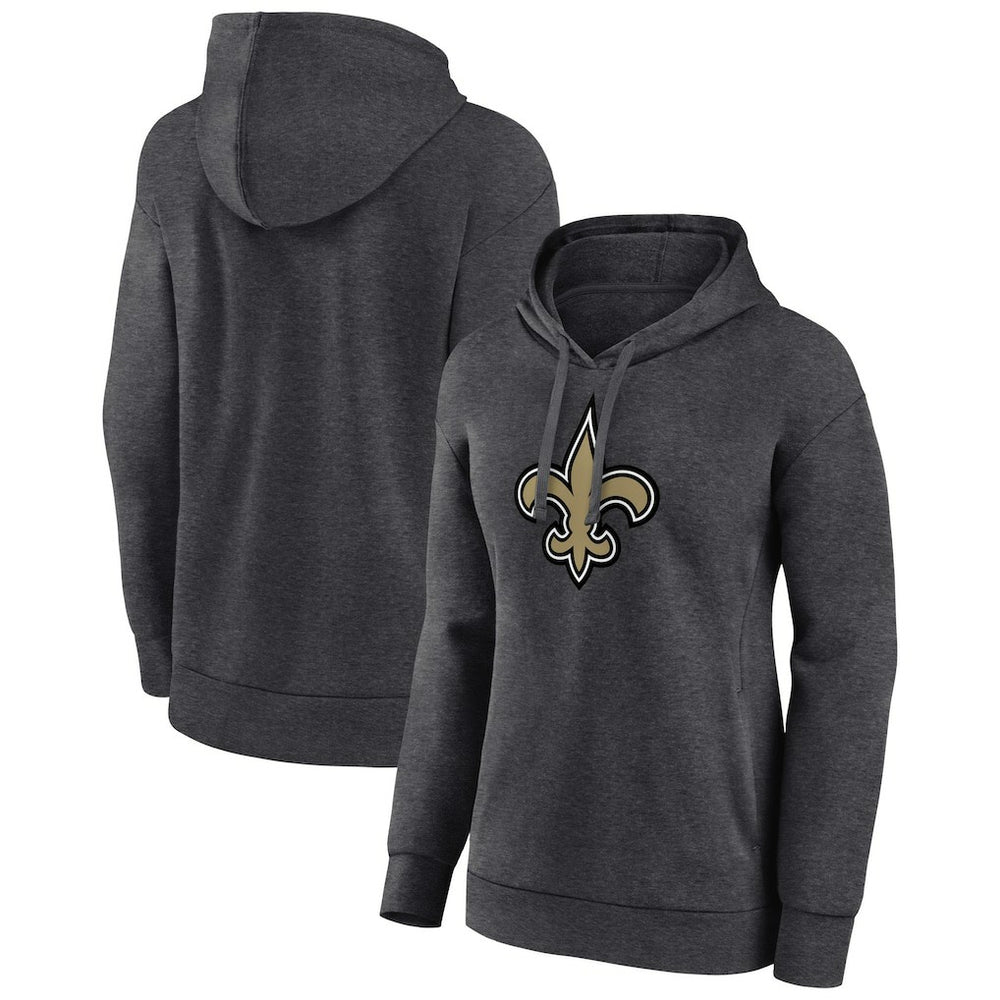 New Orleans Saints Women's Primary Logo Pullover Hoodie Charcoal - NFL