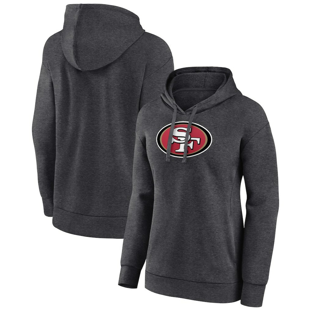 San Francisco 49ers Women's Primary Logo Pullover Hoodie Charcoal - NFL
