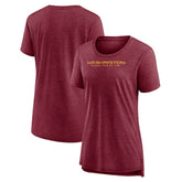 Washington Commanders Women's Throwback Team Logo Tri-Blend T-Shirt Heather Burgundy - NFL