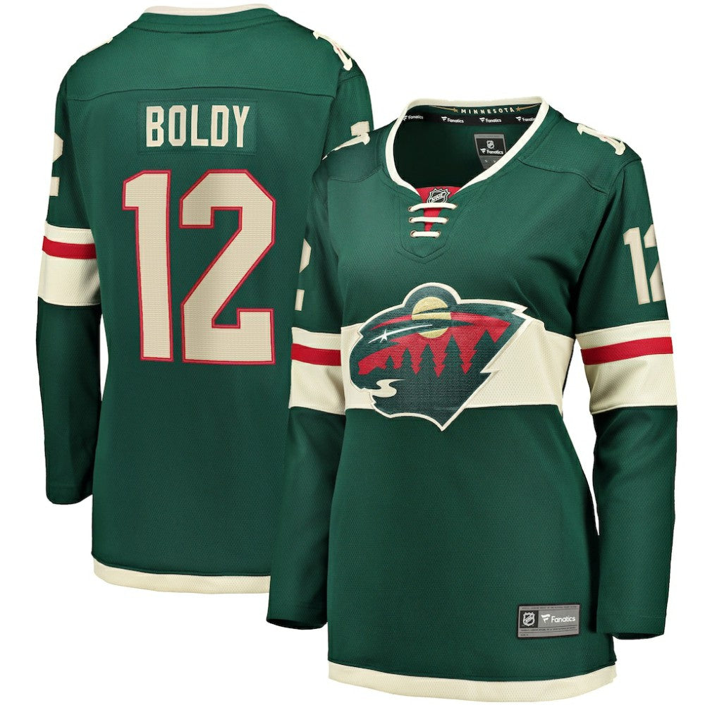 Matthew Boldy Minnesota Wild - Fanatics Women's Home Breakaway Player Jersey Green