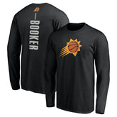 NBA - Devin Booker Phoenix Suns Playmaker Name & Number Long Sleeve T-Shirt - Black