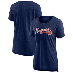 Atlanta Braves Women's Official Wordmark Tri-Blend T-Shirt discount