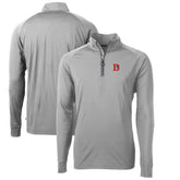 Denver Broncos Cutter & Buck Adapt Eco Knit Stretch Recycled Big & Tall Quarter-Zip Throwback Pullover Top Gray - NFL
