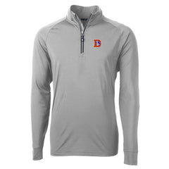Denver Broncos Cutter & Buck Adapt Eco Knit Stretch Recycled Big & Tall Quarter-Zip Throwback Pullover Top Gray - NFL