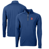 Denver Broncos Cutter & Buck Adapt Eco Knit Stretch Recycled Big & Tall Quarter-Zip Throwback Pullover Top Royal - NFL