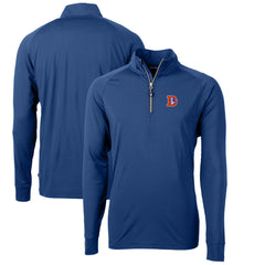 Denver Broncos Cutter & Buck Adapt Eco Knit Stretch Recycled Big & Tall Quarter-Zip Throwback Pullover Top Royal - NFL