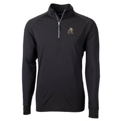 Cleveland Browns Cutter & Buck Adapt Eco Knit Stretch Recycled Big & Tall Quarter-Zip Throwback Pullover Top Black - NFL