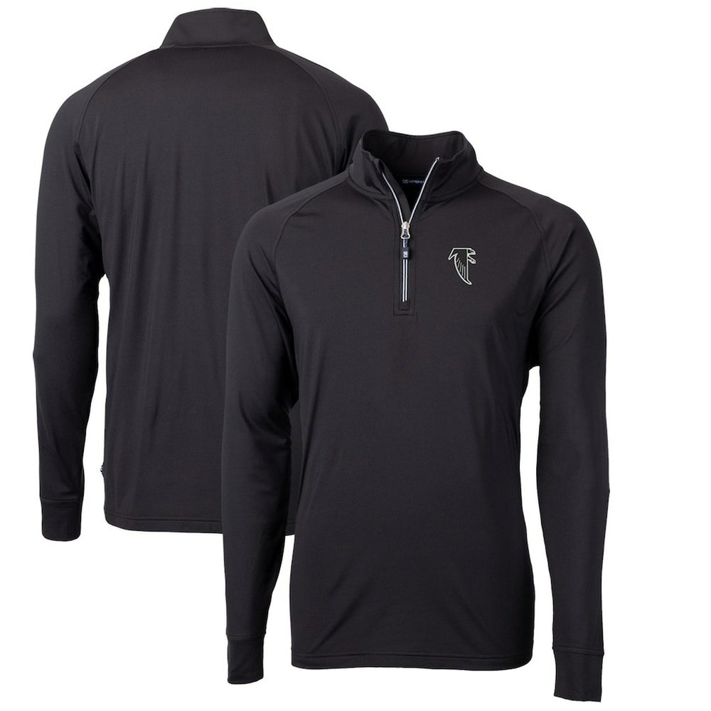 Atlanta Falcons Cutter & Buck Adapt Eco Knit Stretch Recycled Big & Tall Quarter-Zip Throwback Pullover Top Black - NFL