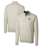 Cleveland Browns Cutter & Buck Throwback Logo Lakemont Tri-Blend Big & Tall Quarter-Zip Pullover Sweater Oatmeal - NFL