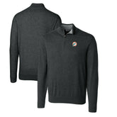 Miami Dolphins Cutter & Buck Throwback Logo Lakemont Tri-Blend Big & Tall Quarter-Zip Pullover Sweater Heather Charcoal - NFL