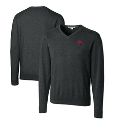 Buffalo Bills Cutter & Buck Throwback Logo Lakemont Tri-Blend Big & Tall V-Neck Pullover Sweater Heather Charcoal - NFL