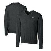 New York Giants Cutter & Buck Throwback Logo Lakemont Tri-Blend Big & Tall V-Neck Pullover Sweater Heather Charcoal - NFL
