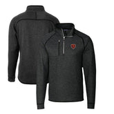 Chicago Bears Cutter & Buck Mainsail Sweater-Knit Big & Tall Half-Zip Pullover Jacket Heather Charcoal - NFL