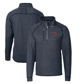 Chicago Bears Cutter & Buck Mainsail Sweater-Knit Big & Tall Half-Zip Pullover Jacket Heather Navy - NFL