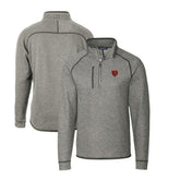 Chicago Bears Cutter & Buck Mainsail Sweater-Knit Big & Tall Half-Zip Pullover Jacket Heather Gray - NFL