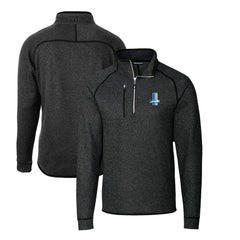 Detroit Lions Cutter & Buck Mainsail Sweater-Knit Big & Tall Half-Zip Pullover Jacket Heather Charcoal - NFL