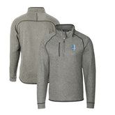 Detroit Lions Cutter & Buck Mainsail Sweater-Knit Big & Tall Half-Zip Pullover Jacket Heather Gray - NFL