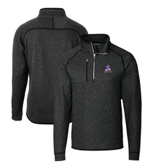 New England Patriots Cutter & Buck Mainsail Sweater-Knit Big & Tall Half-Zip Pullover Jacket Heather Charcoal - NFL