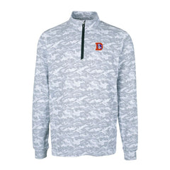 Denver Broncos Cutter & Buck Throwback Logo Big & Tall Traverse Camo Print Stretch Quarter-Zip Pullover Top Charcoal - NFL