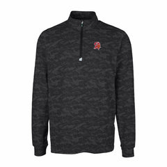Tampa Bay Buccaneers Cutter & Buck Throwback Logo Big & Tall Traverse Camo Print Stretch Quarter-Zip Pullover Top Black - NFL
