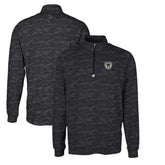 Las Vegas Raiders Cutter & Buck Throwback Logo Big & Tall Traverse Camo Print Stretch Quarter-Zip Pullover Top Black - NFL