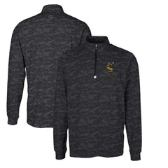 Pittsburgh Steelers Cutter & Buck Throwback Logo Big & Tall Traverse Camo Print Stretch Quarter-Zip Pullover Top Black - NFL