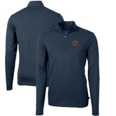 Chicago Bears Cutter & Buck Throwback Logo Virtue Eco Pique Recycled Quarter-Zip Big & Tall Pullover Top Navy - NFL