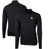Miami Dolphins Cutter & Buck Throwback Logo Virtue Eco Pique Recycled Quarter-Zip Big & Tall Pullover Top Black - NFL