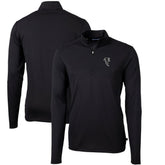 Atlanta Falcons Cutter & Buck Throwback Logo Virtue Eco Pique Recycled Quarter-Zip Big & Tall Pullover Top Black - NFL