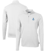 Detroit Lions Cutter & Buck Throwback Logo Virtue Eco Pique Recycled Quarter-Zip Big & Tall Pullover Top White - NFL